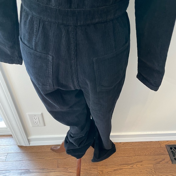 TOPSHOP Corduroy Black Zip Front Boiler Jumpsuit - Picture 11 of 16